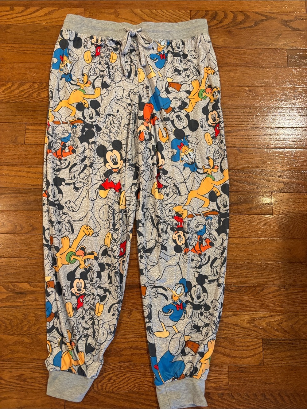 Disney Gray Jogger Pants with Mickey & Friends Allover Print
